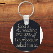 God kijkt over jou. sleutelhanger (Voorkant)