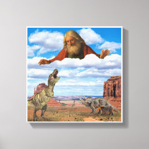 God Killing the Dinosaurs Canvas Wandkunst