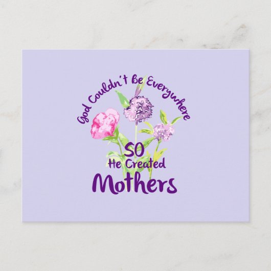 God kon niet overal zijn dus creëerde hij moeders briefkaart (Voorkant)