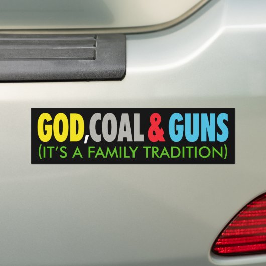 GOD, KOOL EN PISTOOL BUMPERSTICKER (Op auto)