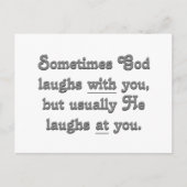 God lacht. briefkaart (Voorkant)