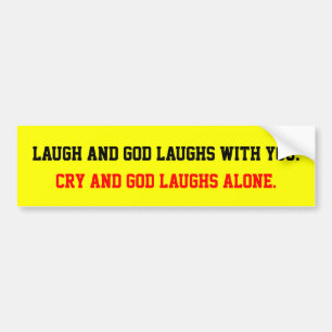 God lacht bumpersticker