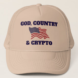 God, Land & Crypto Hoed Trucker Pet