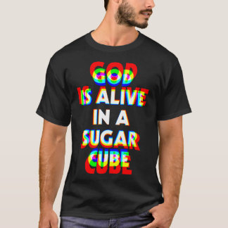 God leeft in een Sugar Cube Super High Stoner Spe T-shirt
