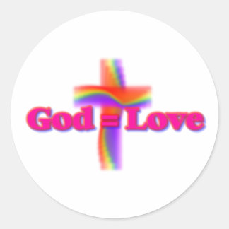 God=Liefde Regenboog Sticker