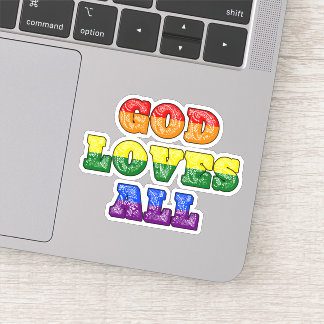 "God Loves All" Gay/LGBTQIA+/Queer Christian Pride Sticker