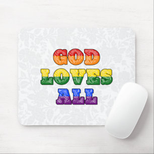 "God Loves All" Homoseksueel/LGBTQIA+/Queer Christ Muismat