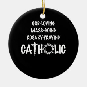 God Loving Mass Going Rosary die katholiek bidt Keramisch Ornament