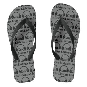 God Luistert Geloof Gebaseerd Citaat G/B All-over Teenslippers