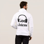 God luistert op geloof gebaseerde quote full-zip M Hoodie (Achterkant volledig)