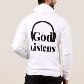 God luistert op geloof gebaseerde quote full-zip M Hoodie (Achterkant)