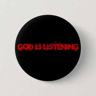 God luistert ronde button 5,7 cm