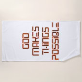 God maakt dingen mogelijk strandlaken (Voorkant)