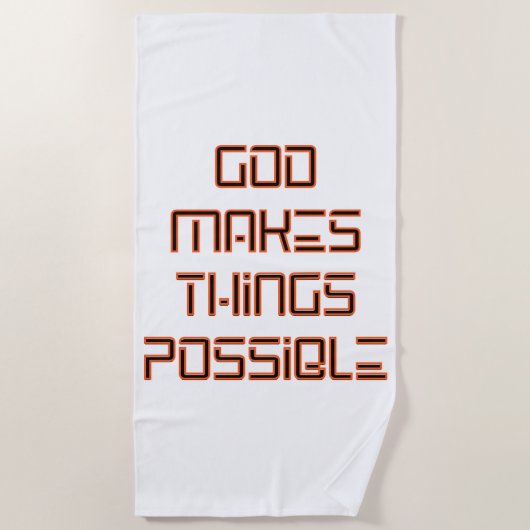 God maakt dingen mogelijk strandlaken (Voorkant)