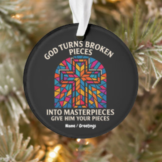 God maakt gebroken stukken tot meesterwerken geloo ornament