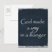 God maakte een weg in een Manger Quote Feestdagenkaart (Voorkant / Achterkant)