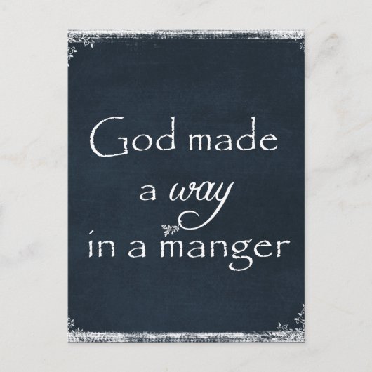 God maakte een weg in een Manger Quote Feestdagenkaart (Voorkant)