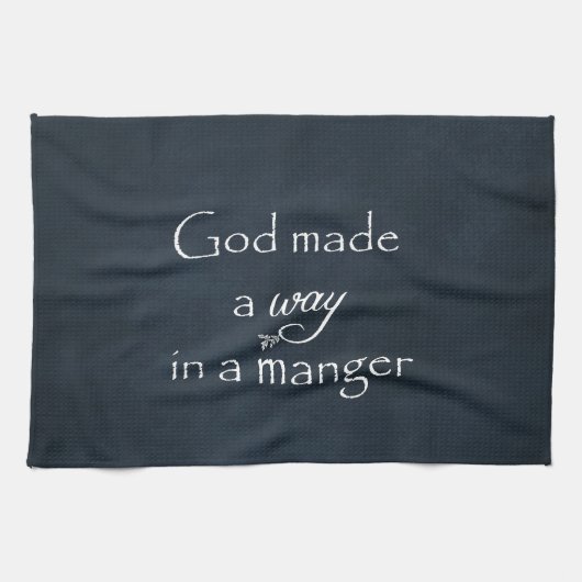 God maakte een weg in een Manger Quote Theedoek (Horizontaal)