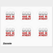 God maakte me atheïst ronde sticker (Vel)