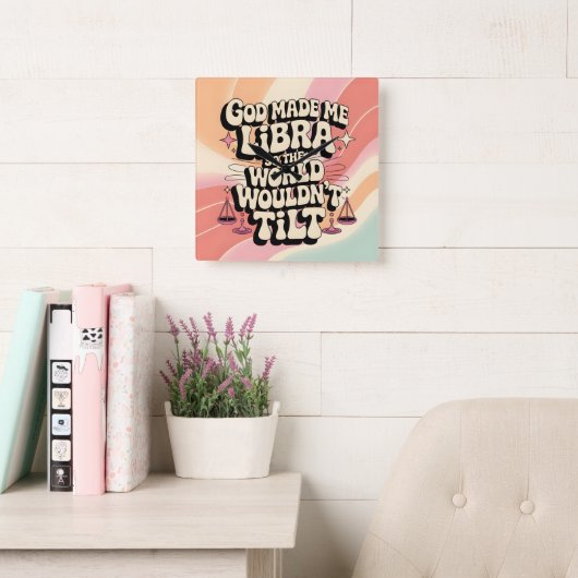 God maakte me Weegschaal decoratieve wandklok Vierkante Klok (Leeskamer)