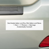 God Made Adam en Eva, niet Adam en Steve.1 Man... Bumpersticker (Op auto)