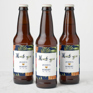 God & Marine Tropisch Trouwfeest Bruilofts Bierl Bier Etiket