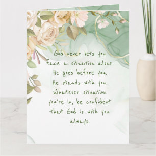 God Met U Nooit Alleen Ondersteuning Comfort Bloem Kaart