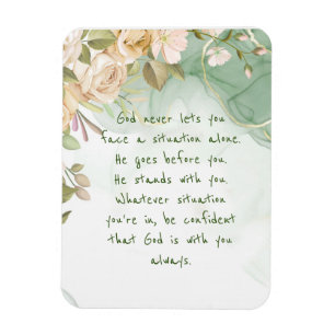 God Met U Nooit Alleen Ondersteuning Comfort Bloem Magneet