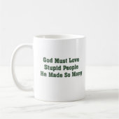 God moet van stommerik houden koffiemok (Links)