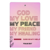 God, My Love & Help Psalm 28:7 Mini Klembord (Achterkant)
