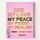 God, My Love & Help Psalm 28:7 Spiral Notebook Notitieboek (Achterkant)