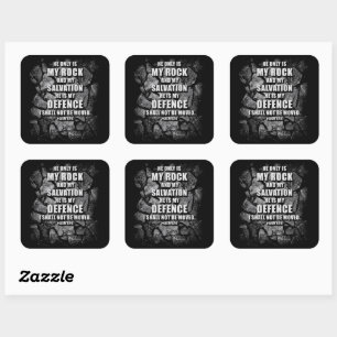 GOD My Rock & Salvation - Christelijke Faith Verse Vierkante Sticker