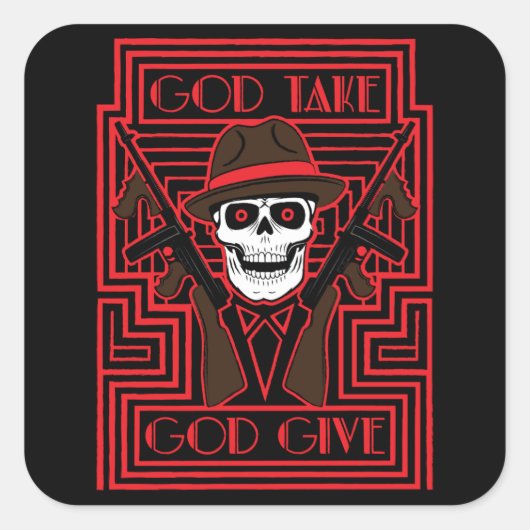 God, neem, God geef Vierkante Sticker (Voorkant)
