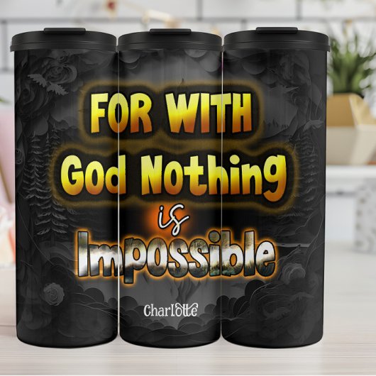 God niets is onmogelijk gloed thermosbeker