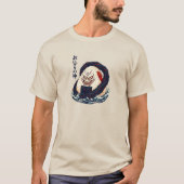 God of Onigiri Oni Samurai Japanese Rice Ball Wave T-shirt (Voorkant)