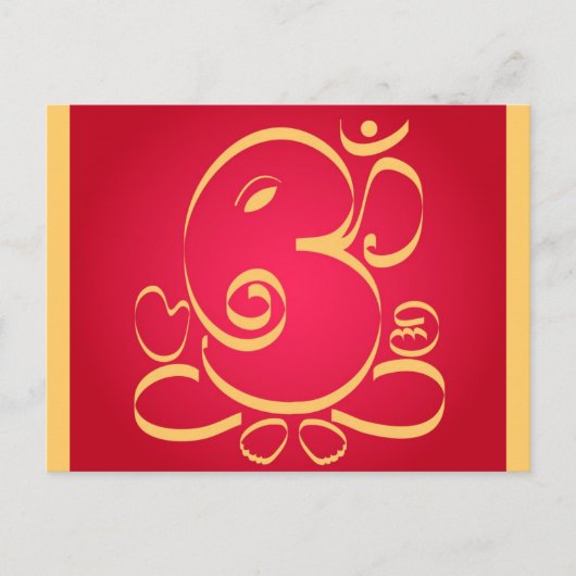 God Om Ganesha op rood Briefkaart (Voorkant)