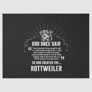 God Once zei Rottweiler | Funny Dog Lovers Tissuepapier