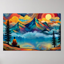 God ontmoeten op de berg poster