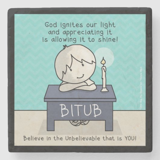 God onttrekt ons licht stenen onderzetter (Voorkant)