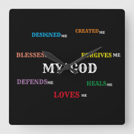 GOD ONTWIERP MIJ HET Collectie VAN DE KLOK. Vierkante Klok