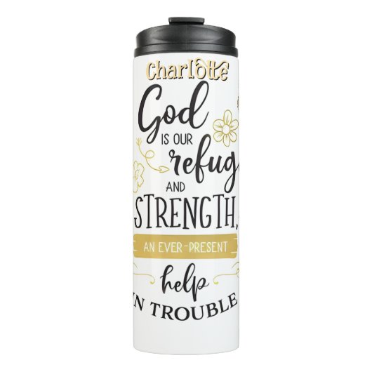 God onze toevlucht en kracht thermosbeker (Voorkant)