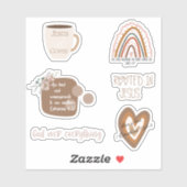 God Over Everything beige christian sticker pack (Feuille)