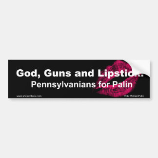 God Pistolen en Lipstick Pennsylvania Bumpersticker