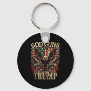 God Pistolen en Trump 2e amendement vlag adelaar Sleutelhanger