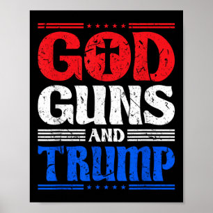 God Pistolen en Trump American Flag Patriot Poster