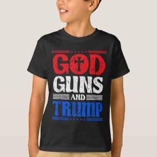 God Pistolen en Trump American Flag Patriot T-shirt