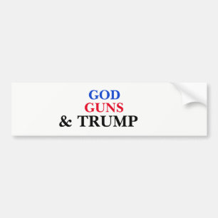 GOD, PISTOLEN EN TRUMP BUMPERSTICKER