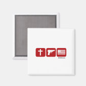 God Pistolen en vrijheid Magneet (Voorkant / Achterkant)