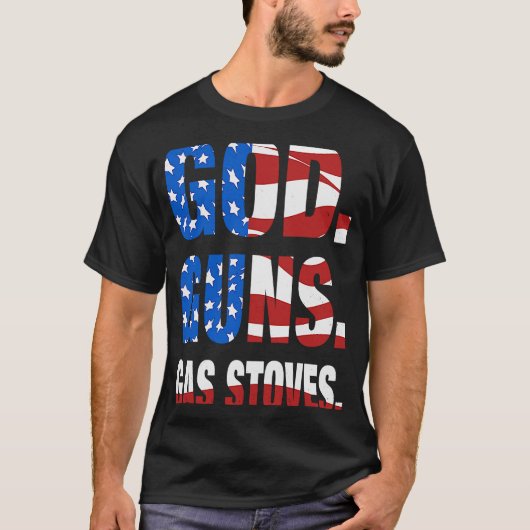 God Pistolen Gas houdt Amerikaanse vlag Conservati T-shirt (Voorkant)