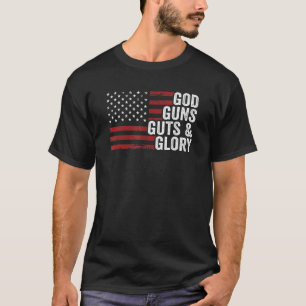 God Pistolen Guts en Glory American Flag Pro Pisto T-shirt